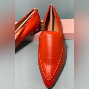 Ivanka Trump Orange Leather Zariner Loafers Size 8.5M - NIB